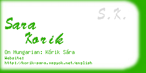 sara korik business card