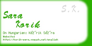 sara korik business card